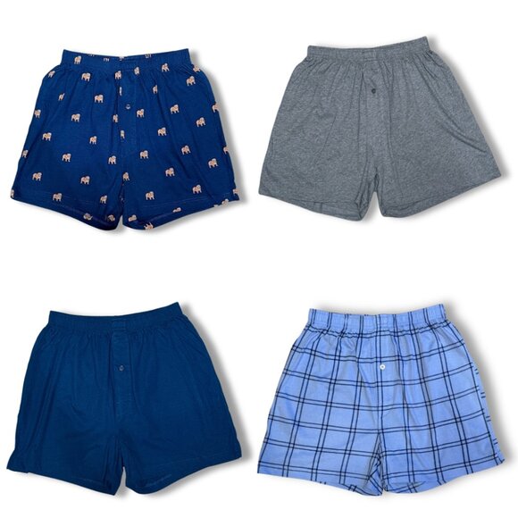 Stafford Men's Knit Boxer Shorts 4-Pack 100% Cotton Boxers Breathable Underwear - Picture 5 of 11